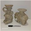 Image 2 : Set of 2 Indian Elephant Pillar Candles Holders
