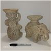Image 4 : Set of 2 Indian Elephant Pillar Candles Holders
