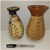 Image 3 : 450 BC Greek Pottery Vase, Authentic Museum Copy No 11 & 1960s Clay Vessel with Woven Casing