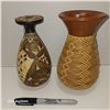 Image 4 : 450 BC Greek Pottery Vase, Authentic Museum Copy No 11 & 1960s Clay Vessel with Woven Casing