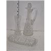 Image 1 : Glassware - Butter Dish, Bud Vase & Oil Cruet w/ Stopper