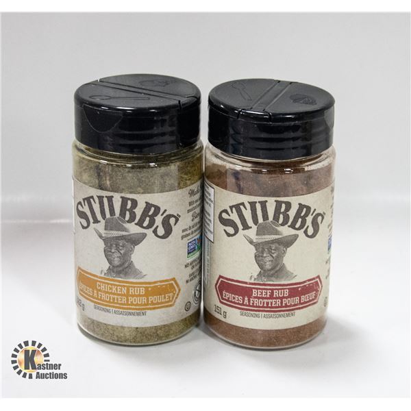 NEW 2 X 143G STUBB'S CHICKEN RUB & BEEF RUB MIX