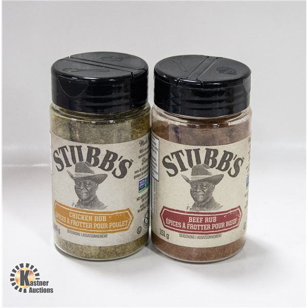 NEW 2 X 143G STUBB'S CHICKEN RUB & BEEF RUB MIX