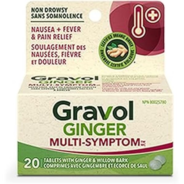 NEW 20 TABS GRAVOL GINGER MULTI-SYMPTOM