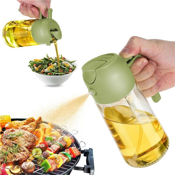 NEW 16OZ OIL DISPENSER BOTTLE FOR KITCHEN 2 IN 1