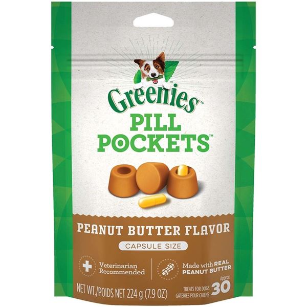NEW 6 X 224G GREENIES PILL POCKETS PEANUT BUTTER