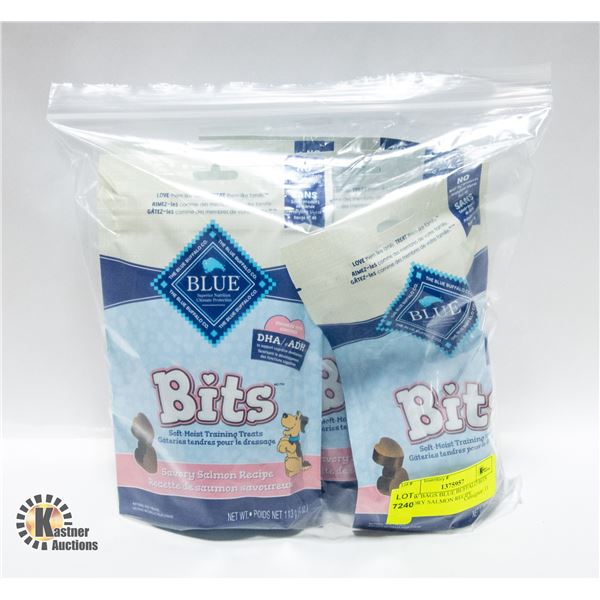 5 NEW BAGS BLUE BUFFALO BITS SAVORY SALMON RECIPE