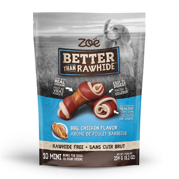 NEW 3 X 234G ZOE BBQ CHICKEN BONES FOR DOGS
