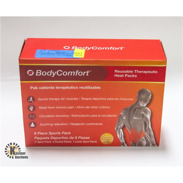NEW BODY COMFORT REUSABLE HEAT PACKS - 6PCS SPORTS