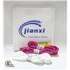 Image 1 : NEW 4 PAIRS FLAT SHOE LACES 8MM 39.4" WHITE & PINK