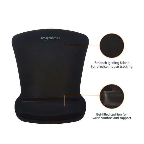 NEW AMAZON BASICS GEL MOUSE PAD WITH WRIST REST
