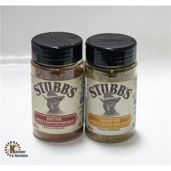 NEW 2 X 143G STUBB'S CHICKEN RUB & BEEF RUB MIX
