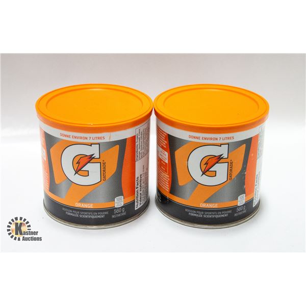 NEW 2 X 560G GATORADE ORANGE DRINK POWDER