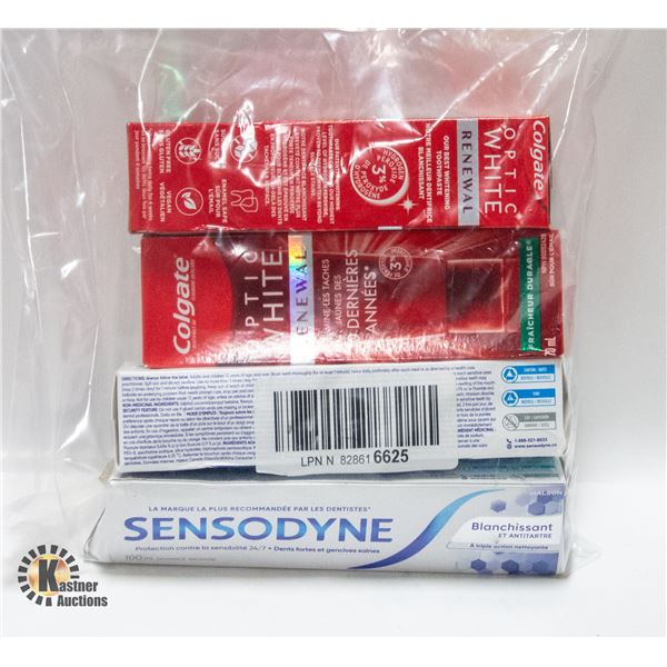 4 NEW TOOTHPASTE - COLGATE OPTIC WHITE & SENSODYNE