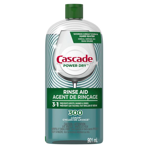 NEW 901ML CASCADE POWER DRY RINSE AID 300 LOADS