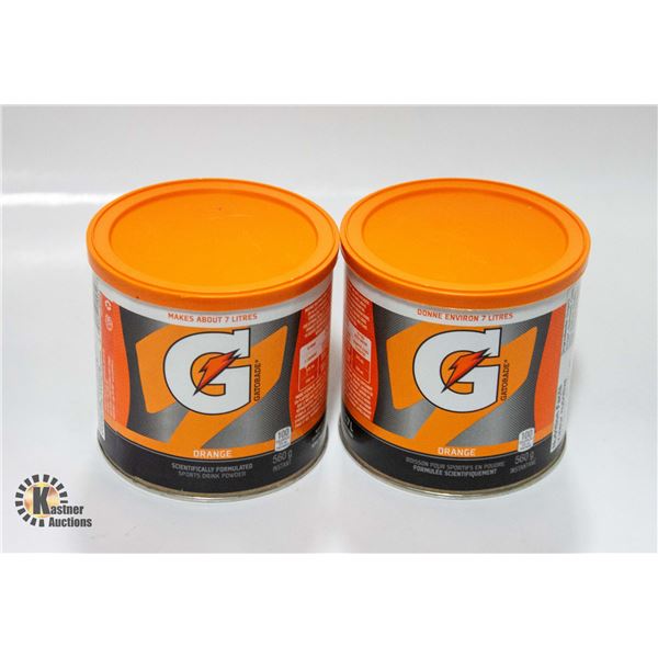 NEW 2 X 560G GATORADE ORANGE DRINK POWDER