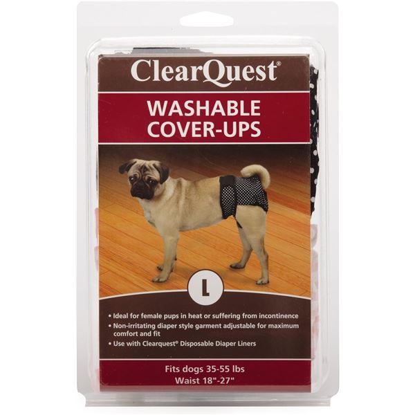 NEW CLEARQUEST WASHABLE COVER UPS SIZE LRG 35-55LB