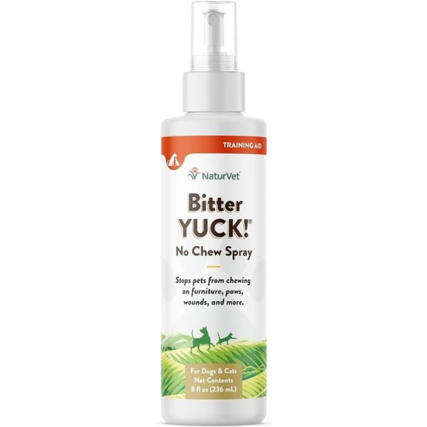 NEW 236ML NATURVET BITTER YUCK NO CHEW SPRAY