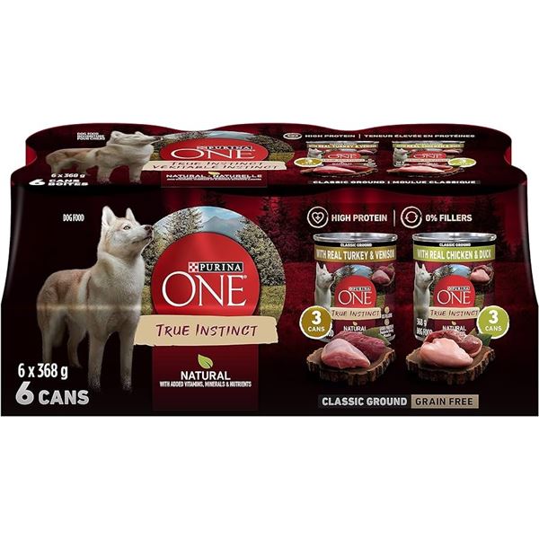 NEW 6 X 368G PURINA ONE INSTINCT DOG FOOD