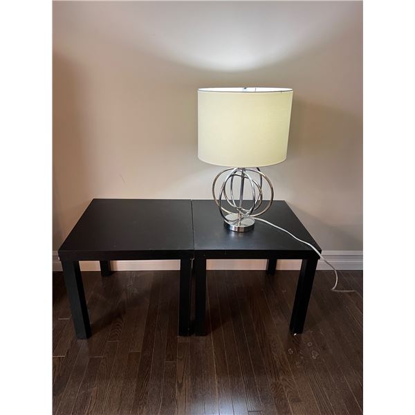 Pair of Side Tables with Lamp