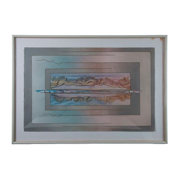 One-of-a-Kind 3-D Wall Art Hand Painted Collage, Signed