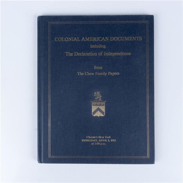 Colonial American Documents Book From The Chew Family Papers