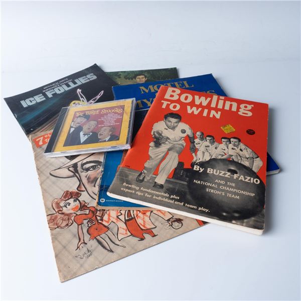 8pc Mixed Lot, Books, Program, Poster