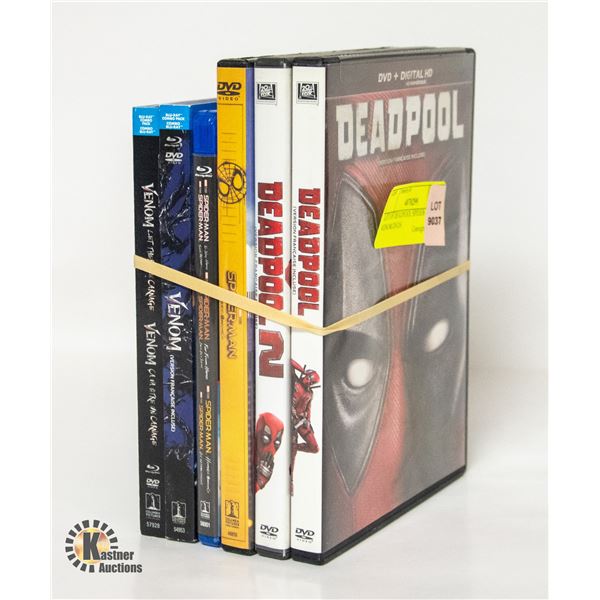 LOT OF DEADPOOL SPIDER-MAN VENOM DVDS