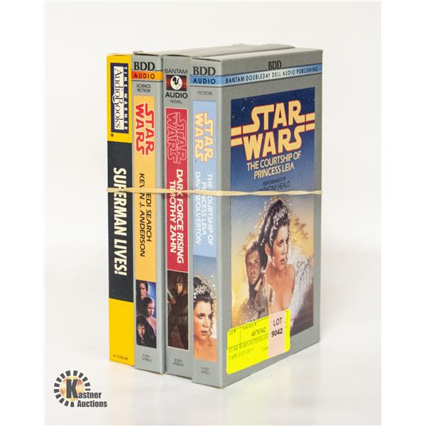 STAR WARS SUPERMAN BOOKS ON TAPE LOT OF 4