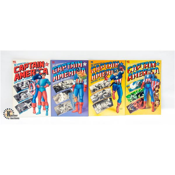 LOT OF 4 VINTAGE CAPTAIN AMERICA GRAPHIC NOVELS