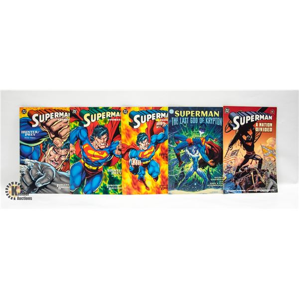 LOT OF 5 SUPERMAN GRAPHIC NOVELS