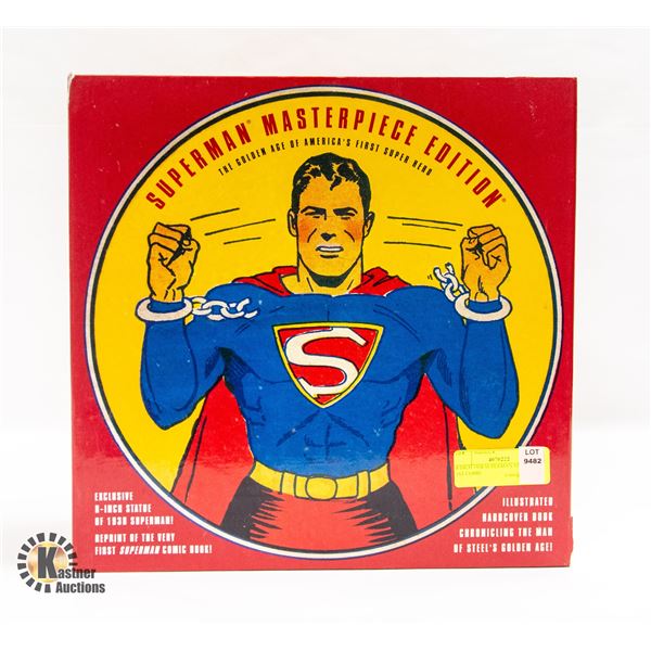8 INCH 1938 SUPERMAN STATUE W 1ST COMIC