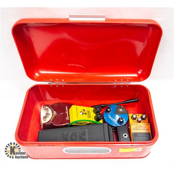 LOT OF ASSORTED GUITAR PEDALS ETC