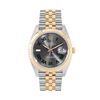 Image 2 : Mens 18K Two Tone Yellow Gold And Stainless Steel Wimbledon Roman Dial Datejust