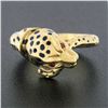 Image 2 : Vintage 18k Gold Ruby Eyes Detailed Blue Enamel Dot Spotted Leopard Serpent Ring