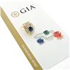 Image 1 : Large Vintage 14k Gold 6.24 ctw GIA Oval Ceylon Sapphire & Diamond Cocktail Ring