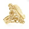 Image 6 : Vintage 14k Gold Carved Oval Nun Cameo Open Freeform Nugget Textured Ring