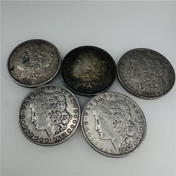 1884-1888 Morgan Silver Dollar (VG+) Consecutive Set