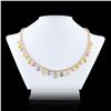 Image 3 : 22.44 ctw UNHEATED MultiColor Sapphire and 6.24 ctw Diamond 14K Yellow Gold Neck