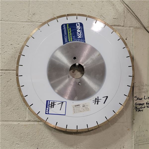 Approx. 10- 16-18 in used diamond blades & a Konig approx. 18 in diamond blade c/w 60 mm arbor hole