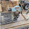 Image 2 : Target wet tile saw, 8-10 in blade capacity, approx. 68 in tray length c./w 2- rolling tables, vario