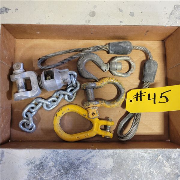 Qty of hooks, clevis etc.