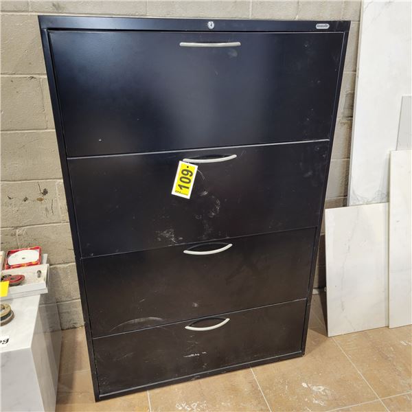 Black 4-drawer filing cabinet