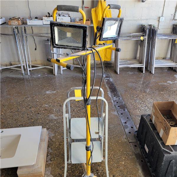 2- Step stools & 1- pedestal LED spotlight