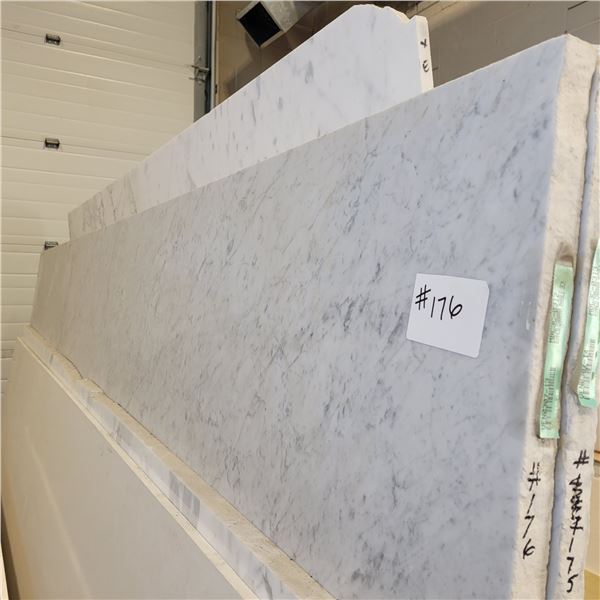 1- Bianco Carrara marble full slab, 1 1/8 in x 72 in x 123 in
