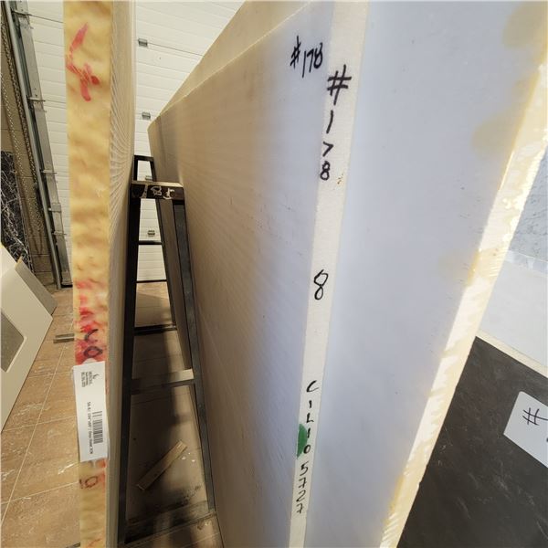 Chandelier White marble full slab, 3/4 in x 65 in x 111 in