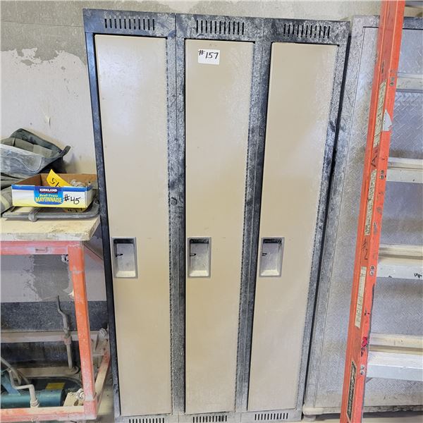 3-Bank locker unit, 36 in x 72 in x 18 in deep