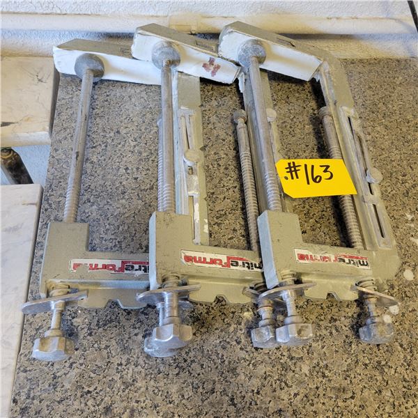 (So much each x 3) 3- Stone mitre clamps, 11 in throat