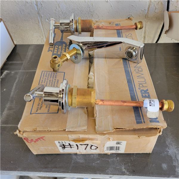 Kohlers 3 pc chrome bathroom faucet