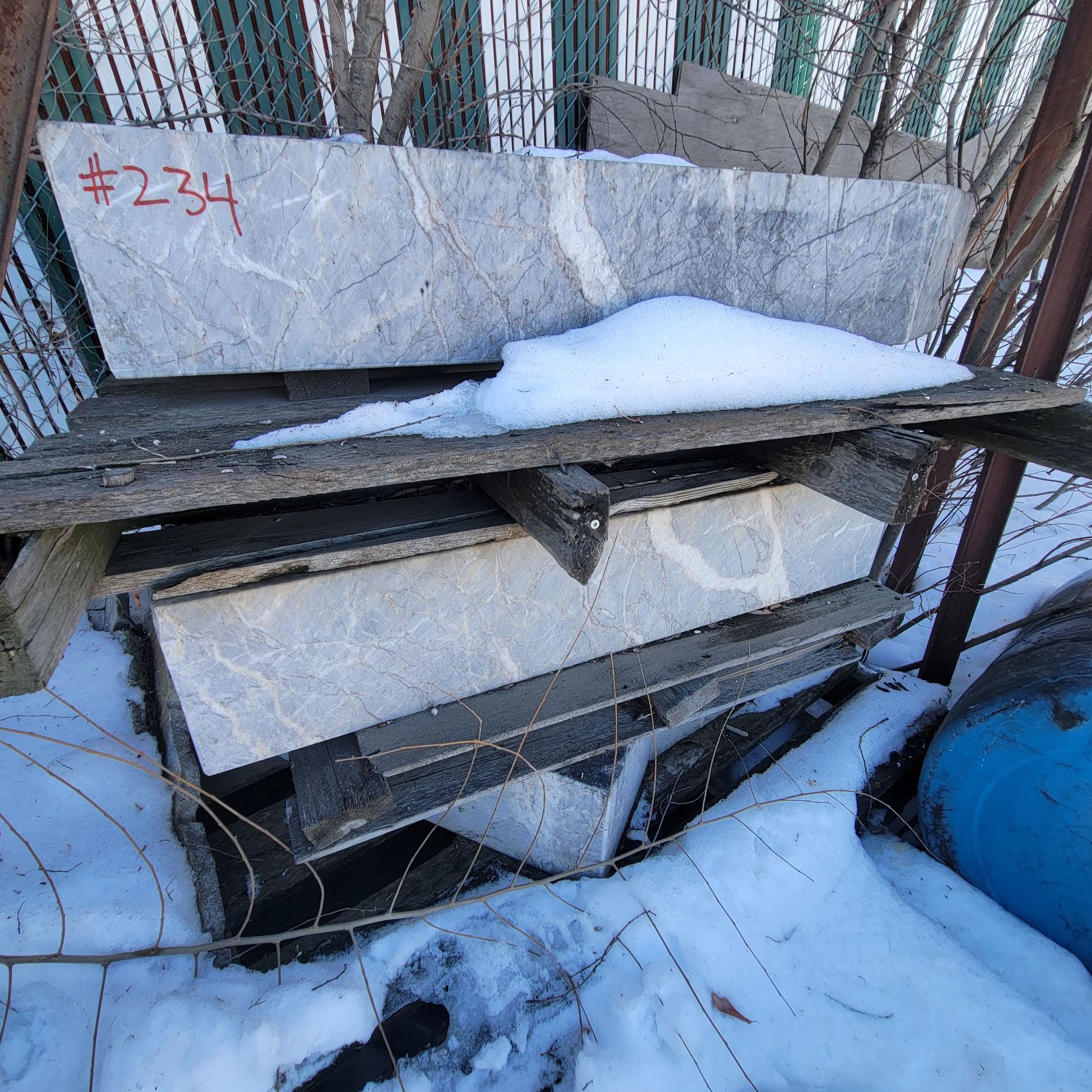 (Selling all together) 3- 8 in thick fiord di pesco marble blocks